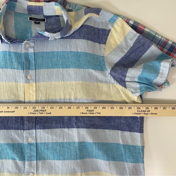 Mens Linen Blend BUNDLE 38x7 Shorts XXL Button Downs Plaid Coastal Summer Preppy - Picture 12 of 14